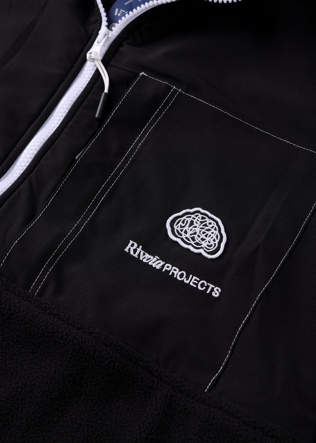 RIVVIA PROJECTS 1/2 ZIP POLAR FLEECE : BLACK BONE