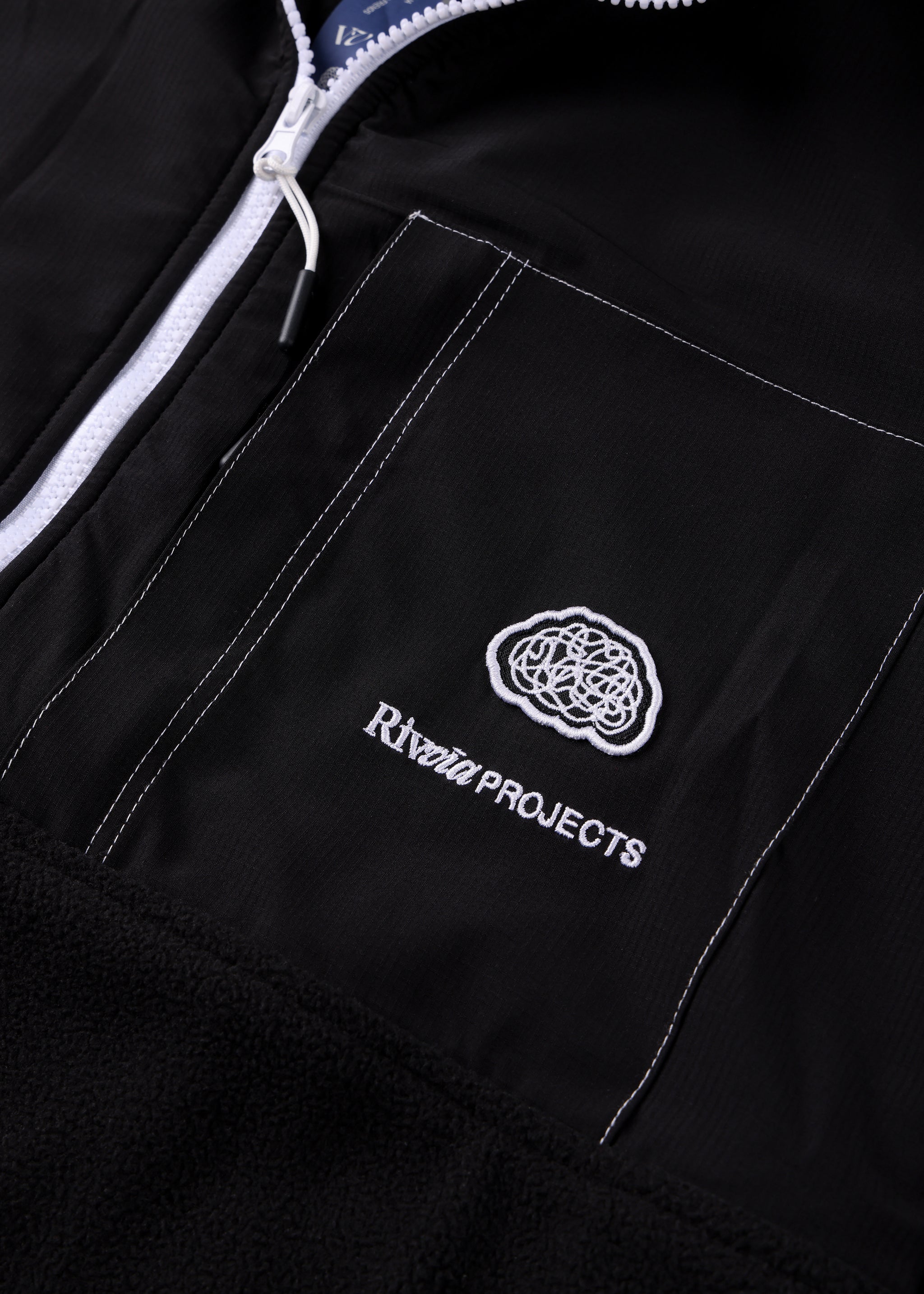 RIVVIA PROJECTS 1/2 ZIP POLAR FLEECE : BLACK BONE
