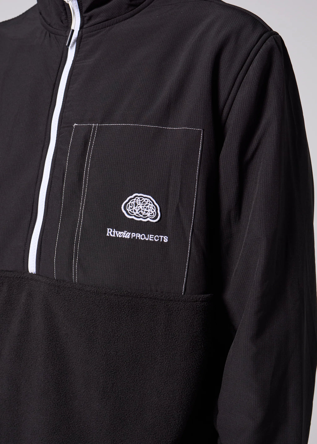 RIVVIA PROJECTS 1/2 ZIP POLAR FLEECE : BLACK BONE