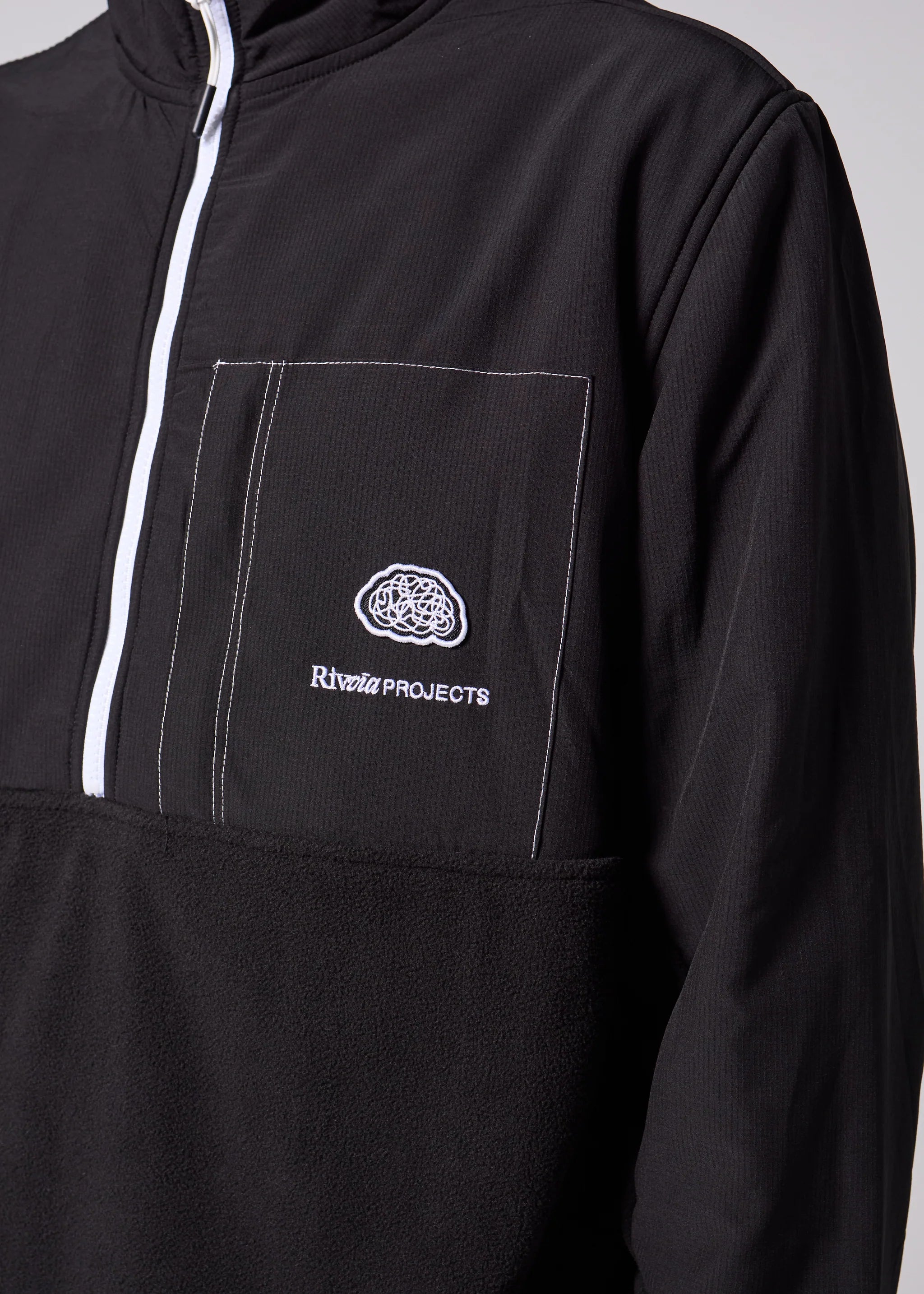 RIVVIA PROJECTS 1/2 ZIP POLAR FLEECE : BLACK BONE