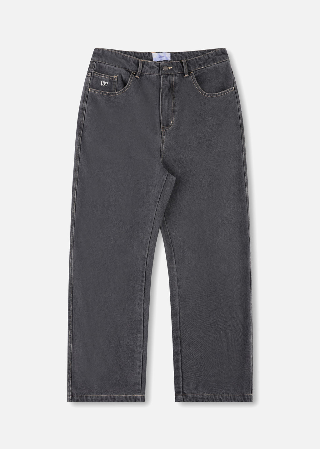 RIVVIA VV DENIM PANT - WORN BLACK