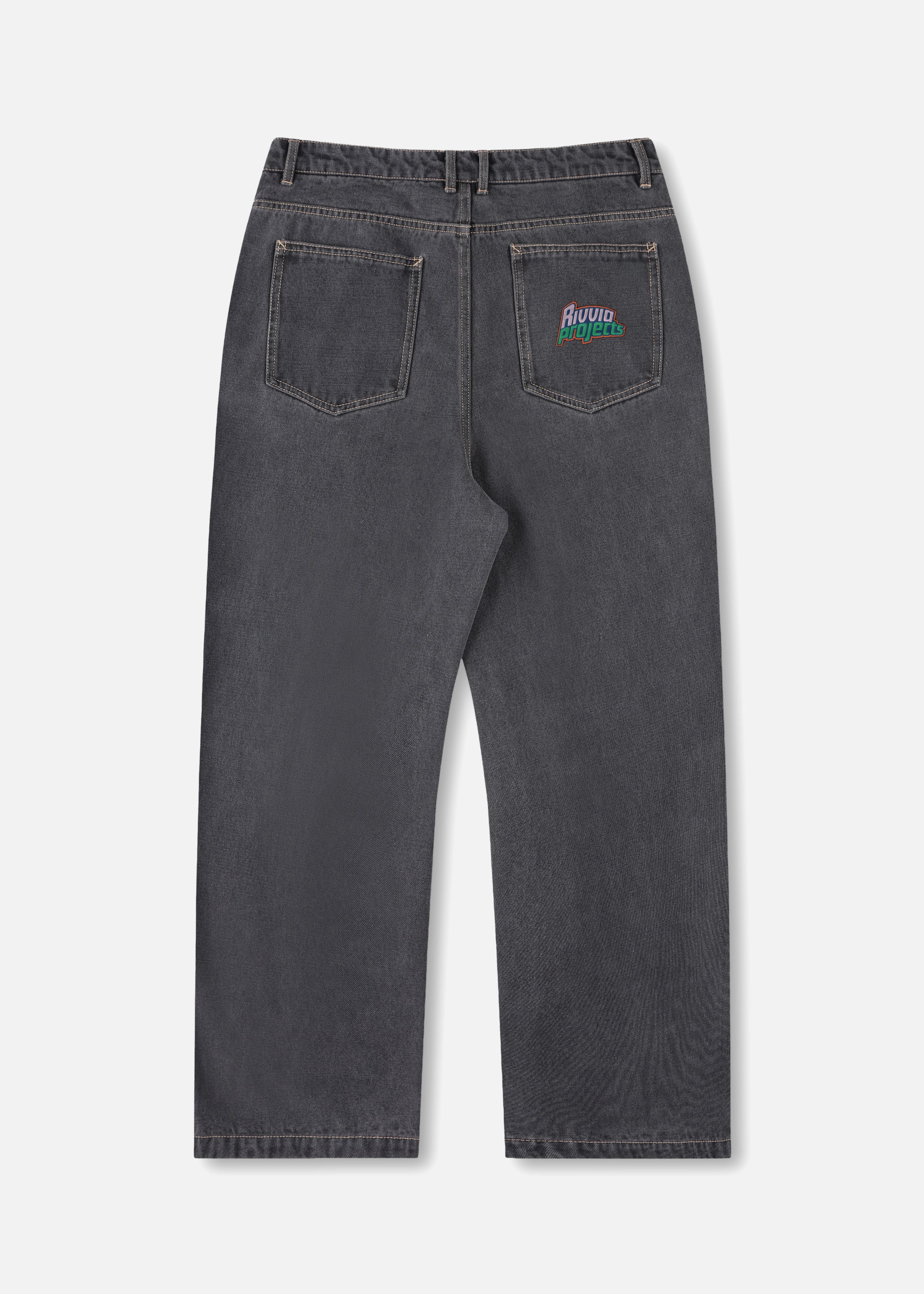 RIVVIA VV DENIM PANT - WORN BLACK