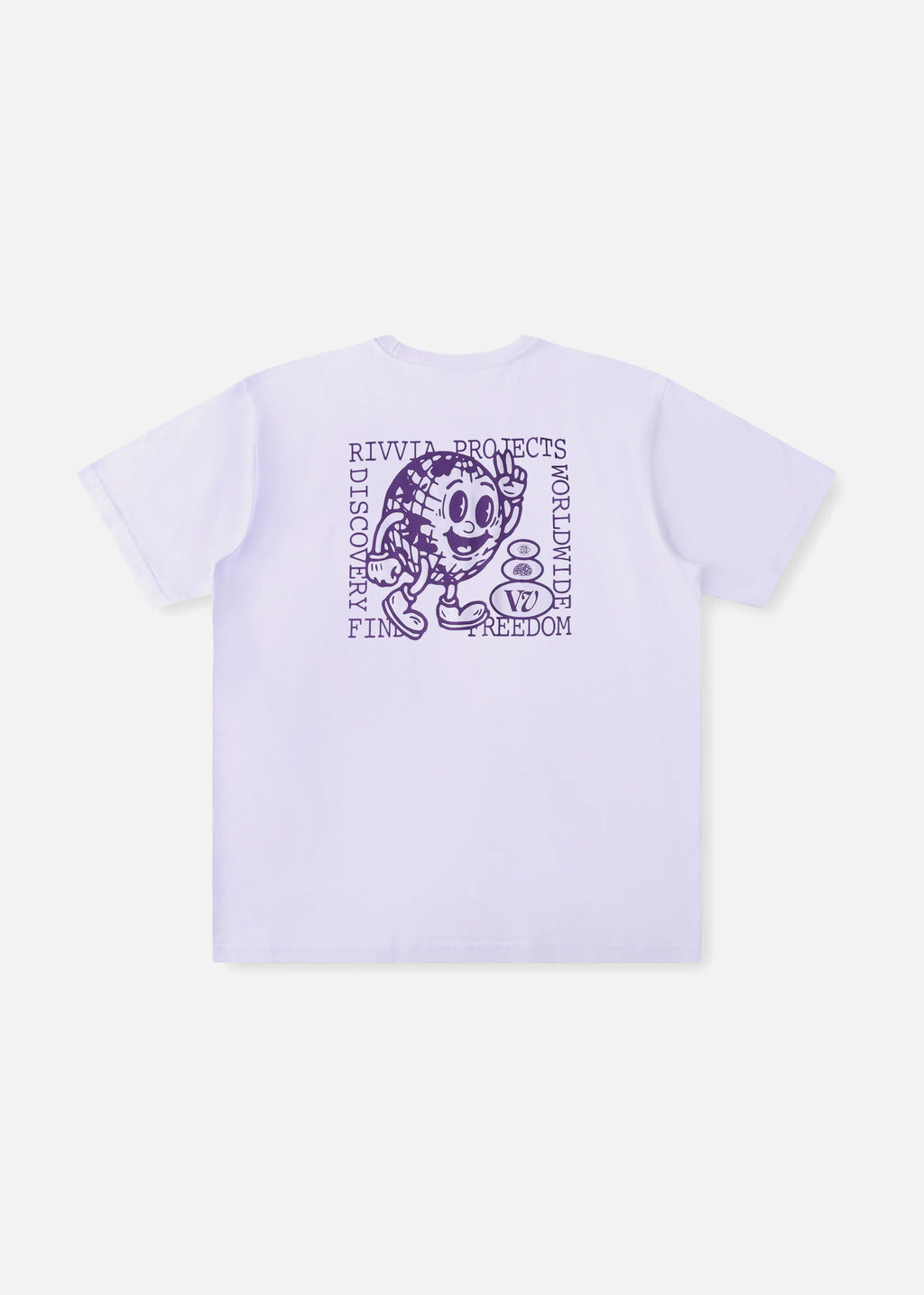 RIVVIA HAPPY GLOBE T-SHIRT : WHITE