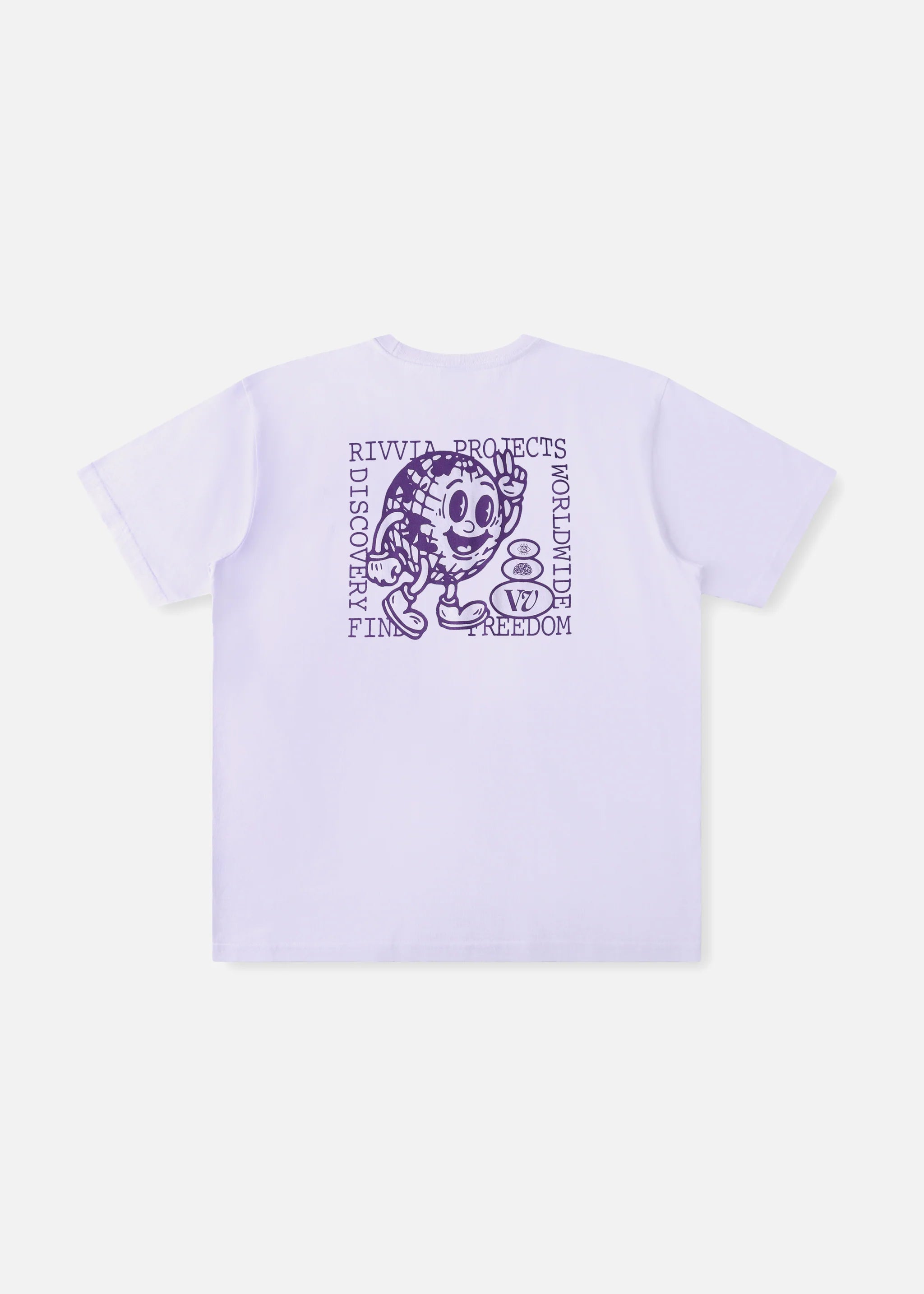 RIVVIA HAPPY GLOBE T-SHIRT : WHITE