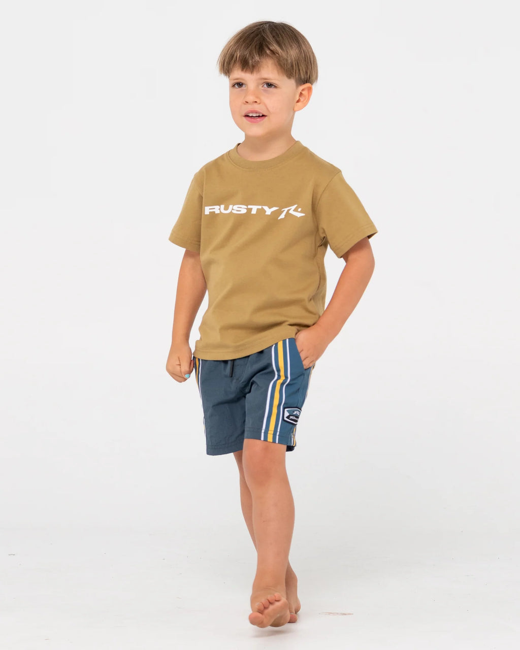 RUSTY V8 Nylon Elastic Waist Boardshort Runts
