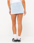 RUSTY Flip Mommy Low Rise Mini Denim Skirt