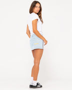 RUSTY Flip Mommy Low Rise Mini Denim Skirt