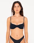 RUSTY Sandalwood Textured Balconette Bikini Top