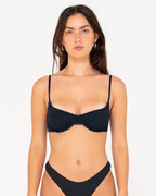 RUSTY Sandalwood Textured Balconette Bikini Top