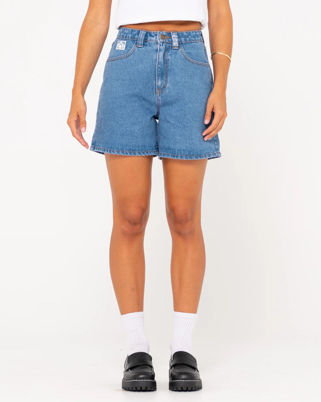 RUSTY Cyprus High Waisted Denim Short