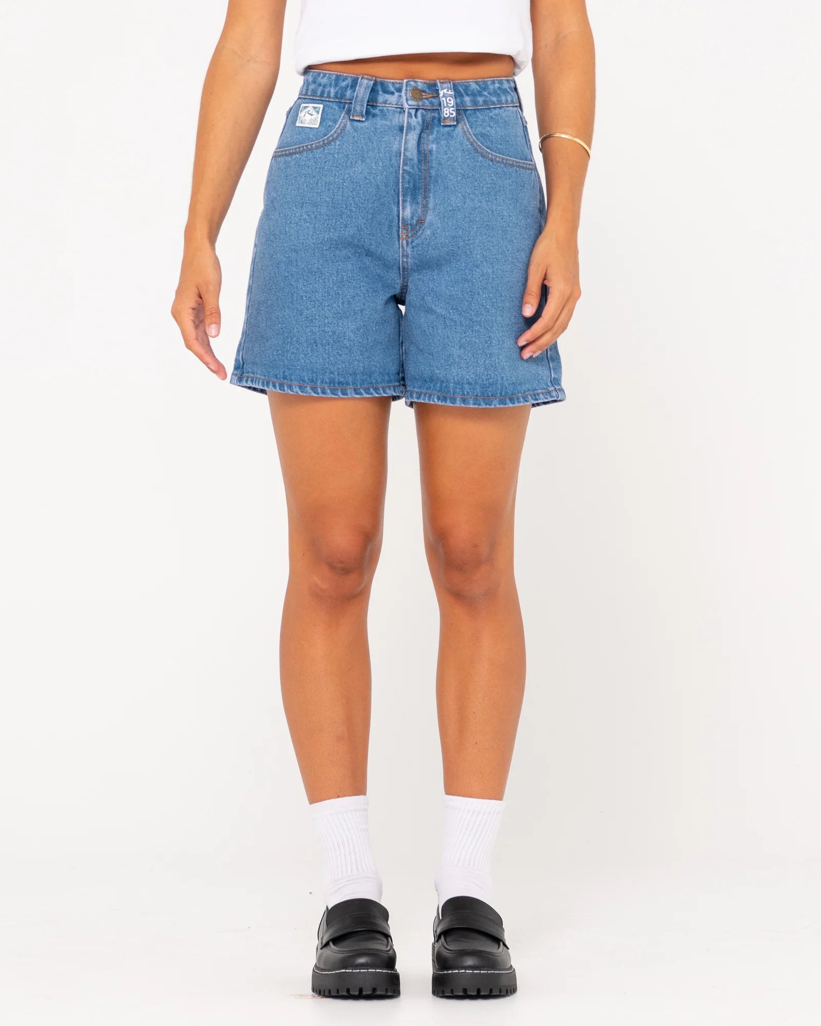 RUSTY Cyprus High Waisted Denim Short