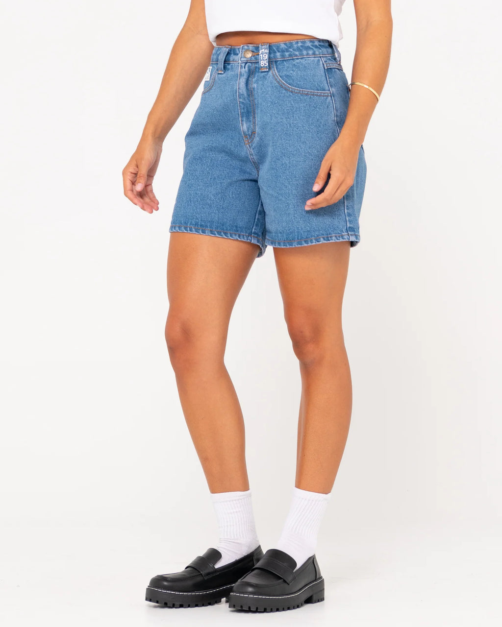 RUSTY Cyprus High Waisted Denim Short