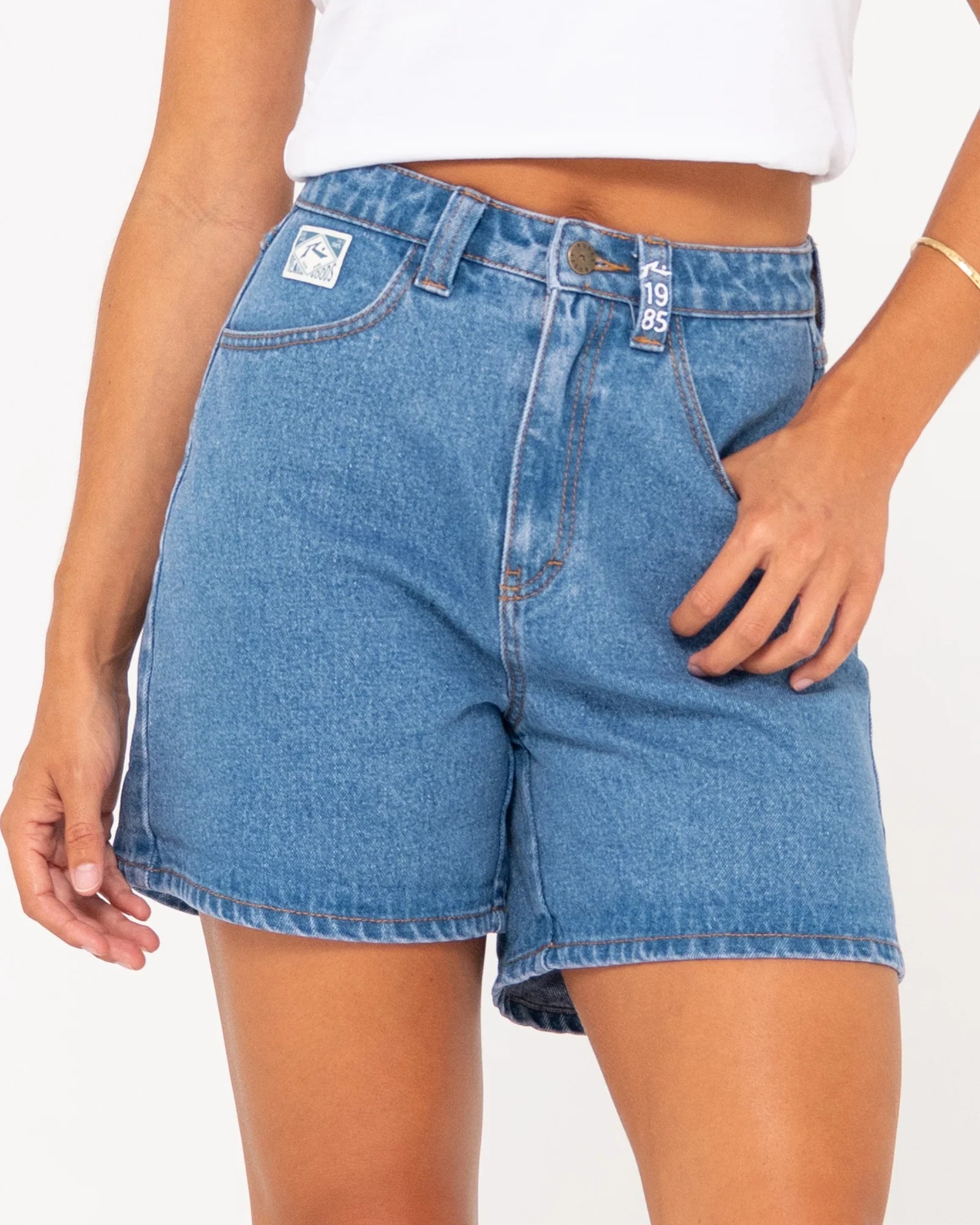 RUSTY Cyprus High Waisted Denim Short