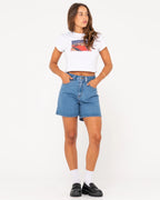 RUSTY Cyprus High Waisted Denim Short