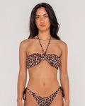 RUSTY Lennie Leopard Bandeau Bikini Top