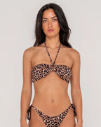 RUSTY Lennie Leopard Bandeau Bikini Top
