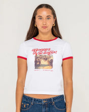 Load image into Gallery viewer, RUSTY Bonnes Vacances Ringer Baby Tee

