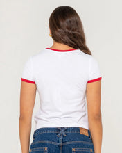 Load image into Gallery viewer, RUSTY Bonnes Vacances Ringer Baby Tee
