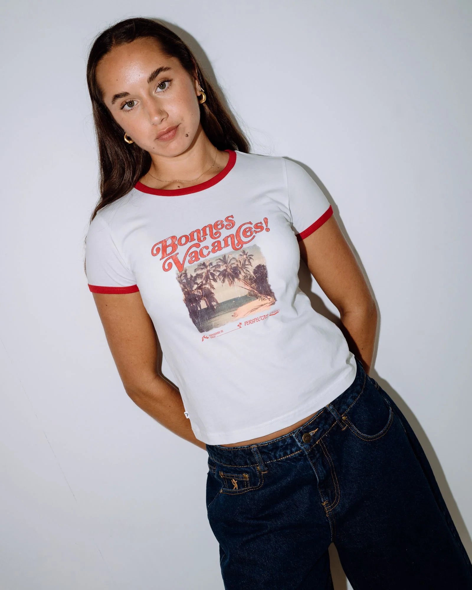 RUSTY Bonnes Vacances Ringer Baby Tee