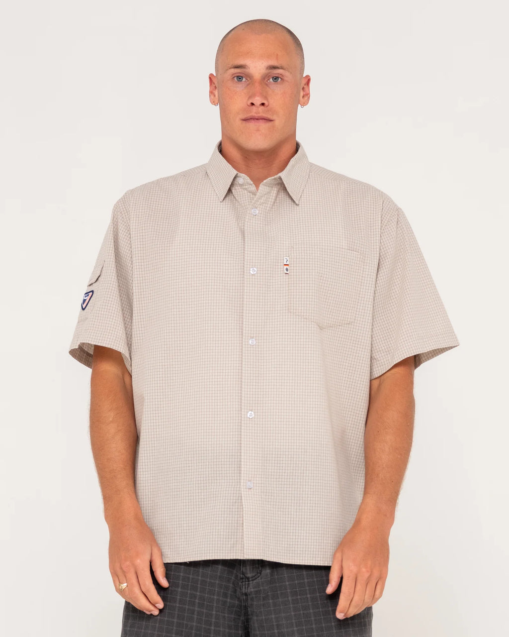 RUSTY Stasha Pocket Oversized Check Shirt