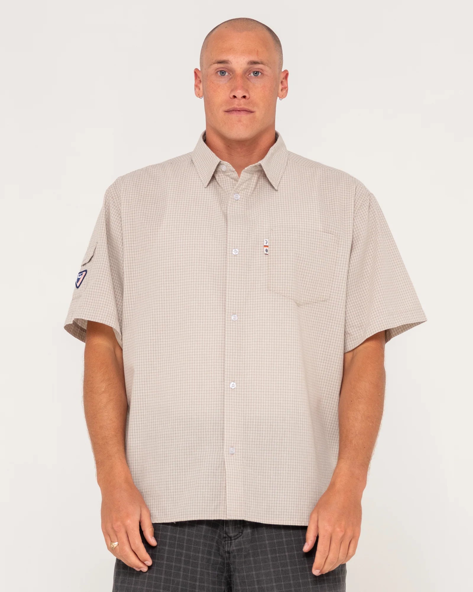 RUSTY Stasha Pocket Oversized Check Shirt