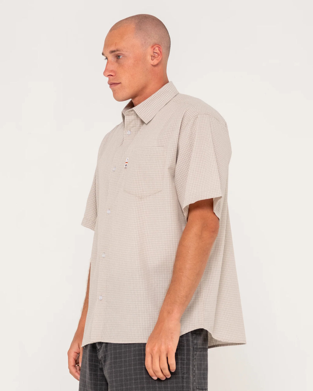 RUSTY Stasha Pocket Oversized Check Shirt