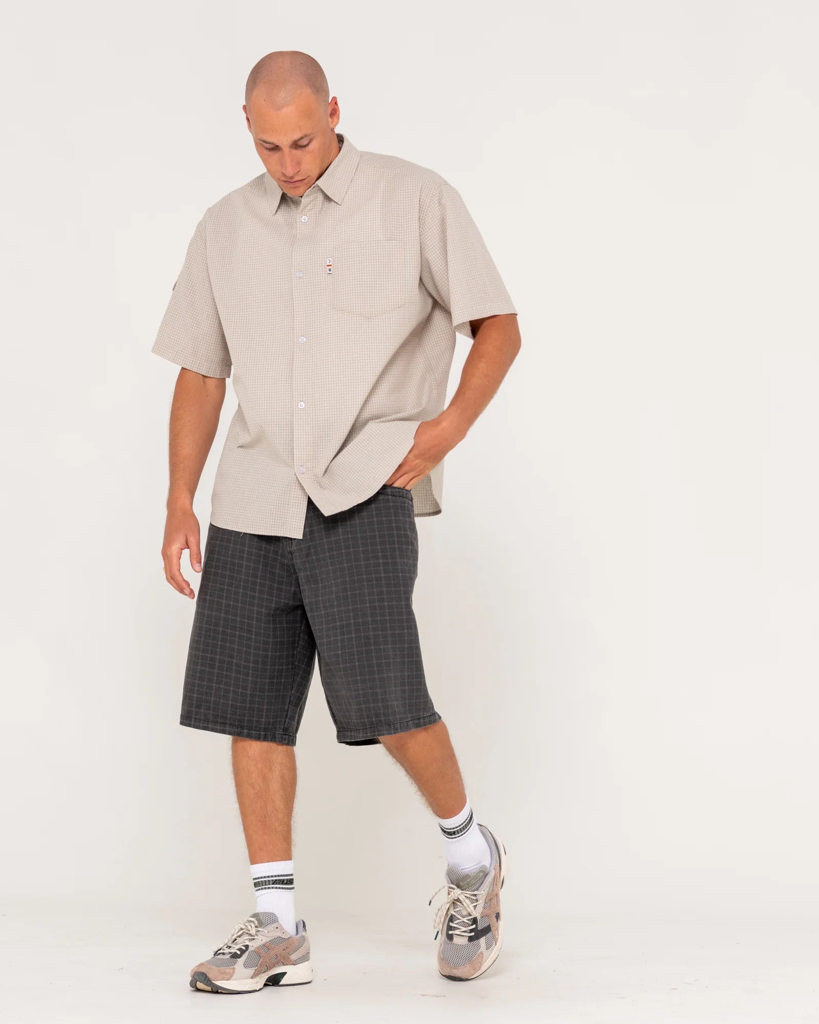 RUSTY Stasha Pocket Oversized Check Shirt