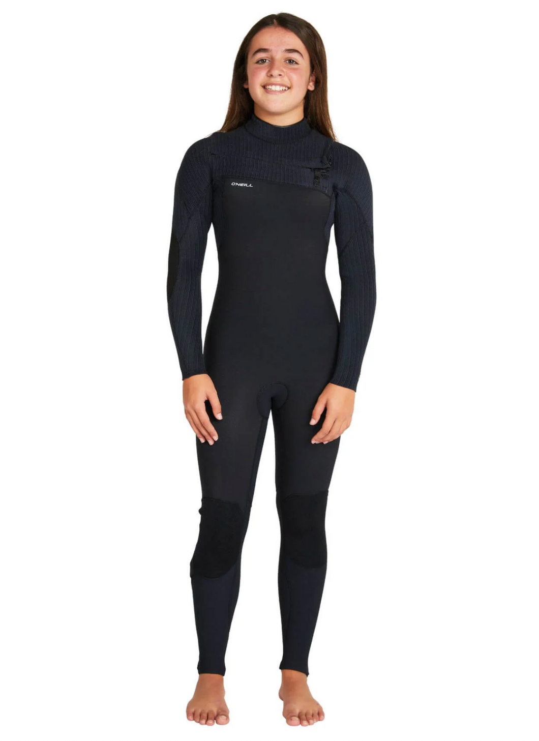 O'NEILL - Girl's Hyperfreak 3/2+ Steamer Chest Zip Wetsuit - Black