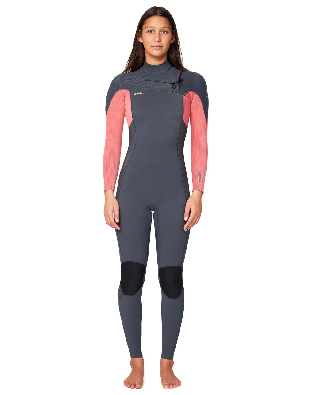 O'NEILL - Women's HyperFire 3/2mm Steamer Chest Zip Wetsuit - Coral