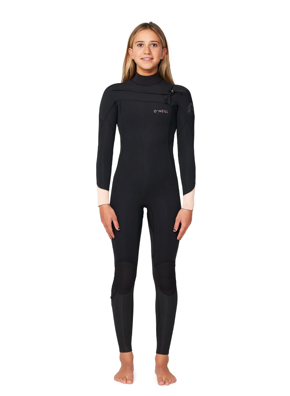 O'NEILL - Girl's Bahia 3/2mm Steamer Chest Zip Wetsuit - Peach