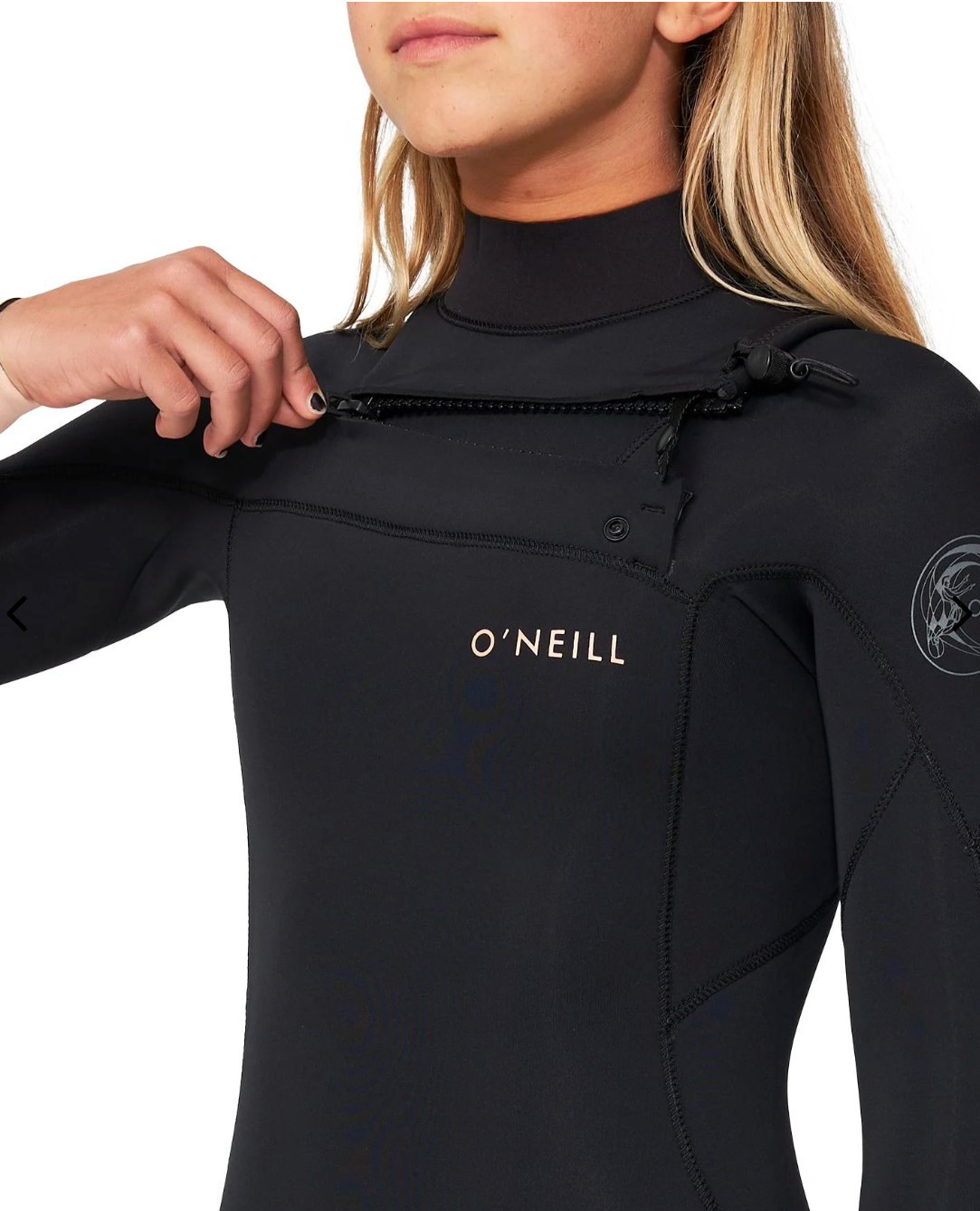 O'NEILL - Girl's Bahia 3/2mm Steamer Chest Zip Wetsuit - Peach