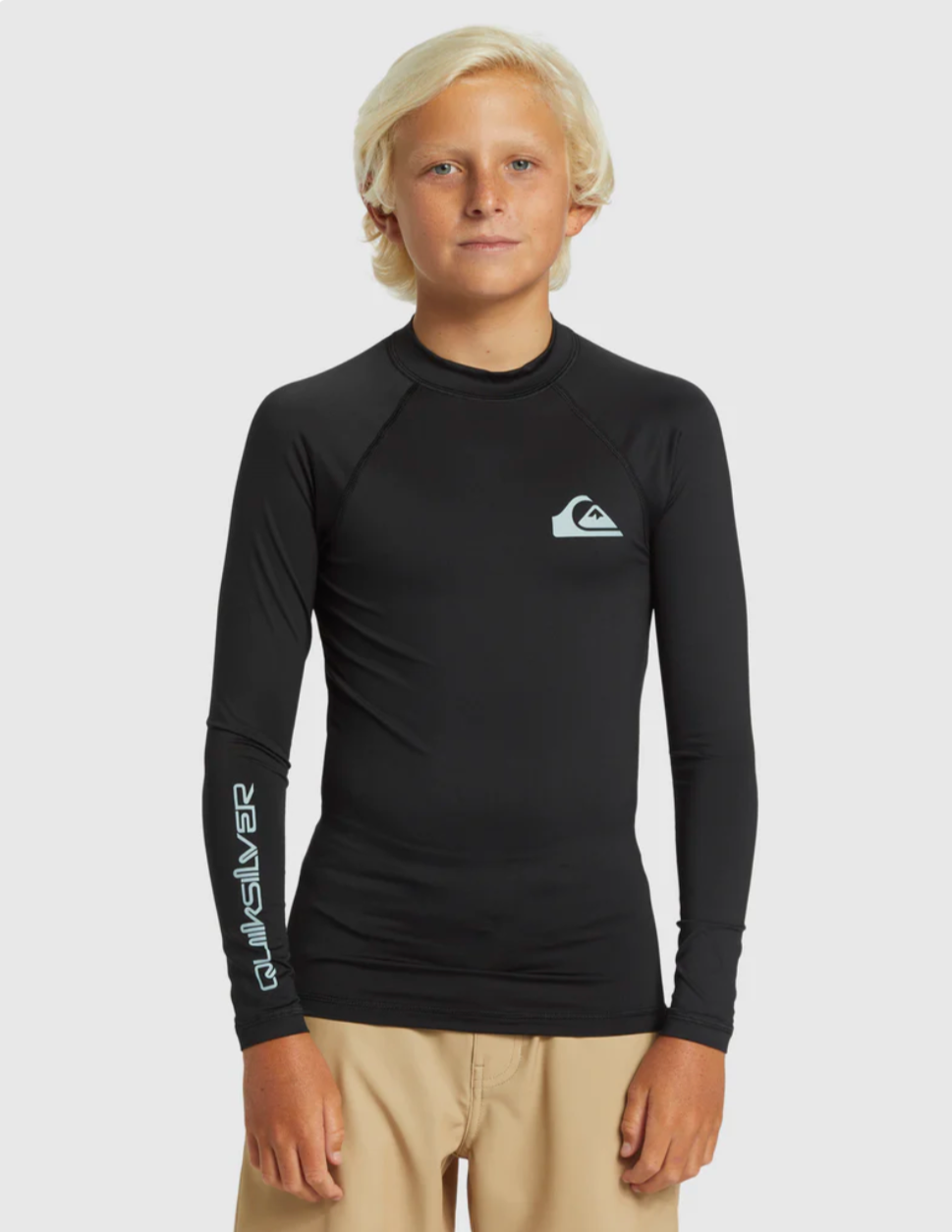 QUIKSILVER BOYS EVERYDAY SOLID LONG SLEEVES UPF 50 SURF T-SHIRT