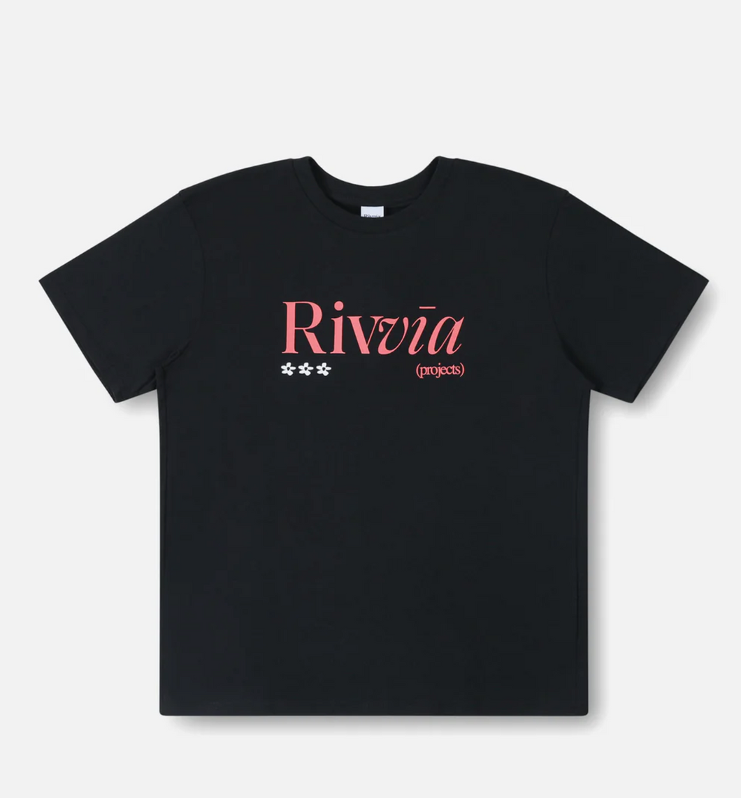 RIVVIA FLORAL REASON T-SHIRT : BLACK