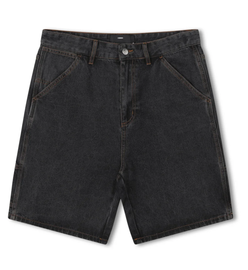 FORMER VT DISTENED DENIM WALK SHORT // WASHED BLACK