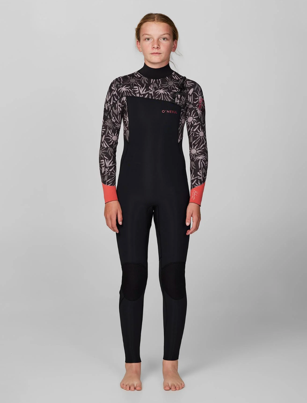 O'NEILL - Girl's Bahia 4/3mm Steamer Chest Zip Wetsuit - Follow The Sun