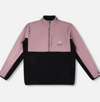 RIVVIA POP REPEAT 1/2 ZIP POLAR FLEECE : BLACK PALE PLUM