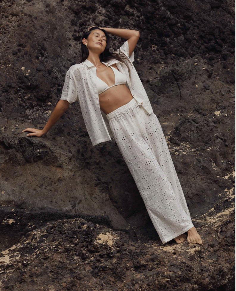 BILLABONG Eyelet Crush Beach Coverup Pants