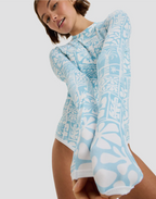 ROXY Womens Flowers Wave Long Sleeve Onesie Rash Vest