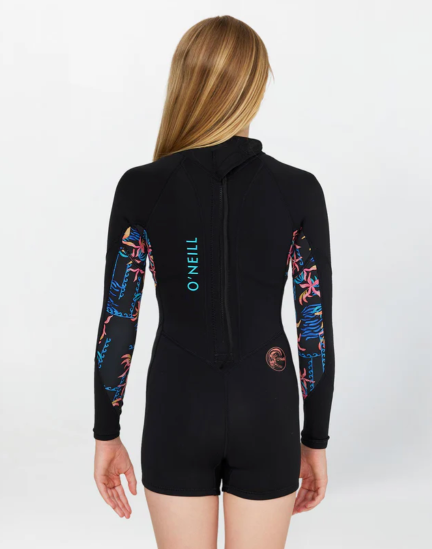 O'NEILL - Girl's Bahia 2mm Long Sleeve Mid Spring Suit Back Zip - Tropic Texta