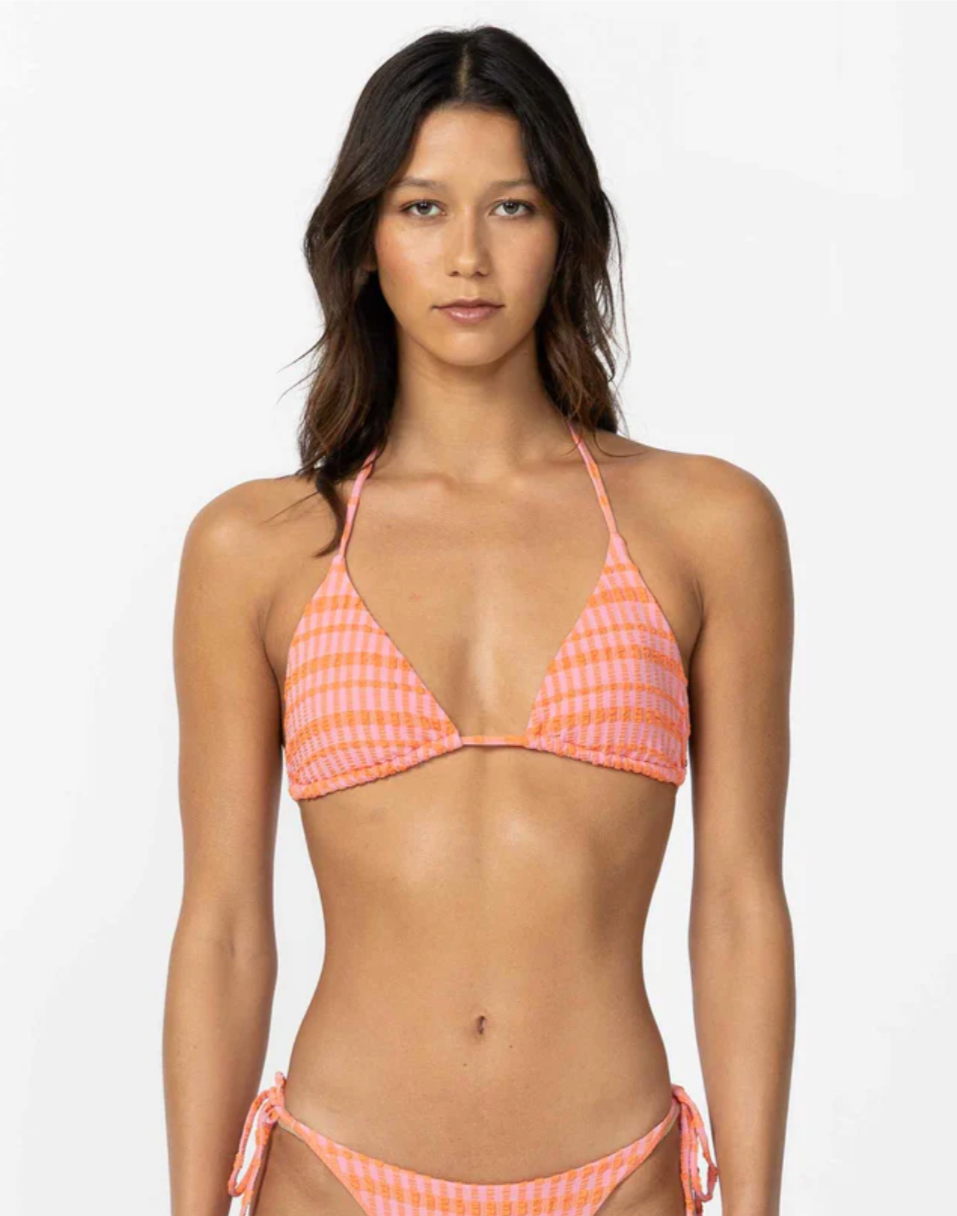 O'NEILL Paradise Plaid Venice Bikini Top - Sachet Pink