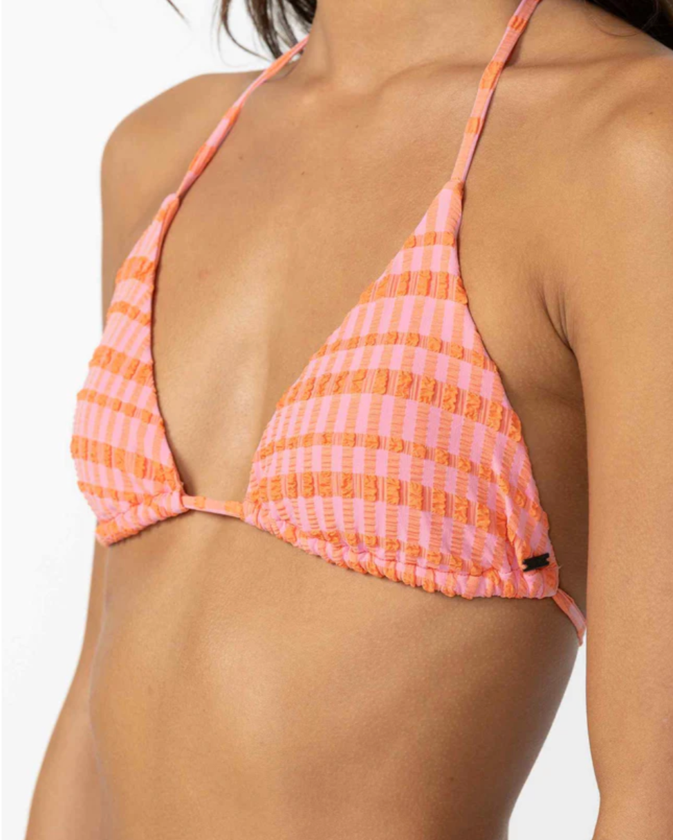 O'NEILL Paradise Plaid Venice Bikini Top - Sachet Pink
