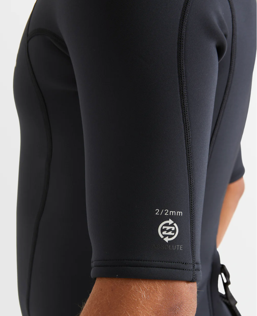 BILLABONG Mens 2/2mm Absolute Short Sleeve Wetsuit top