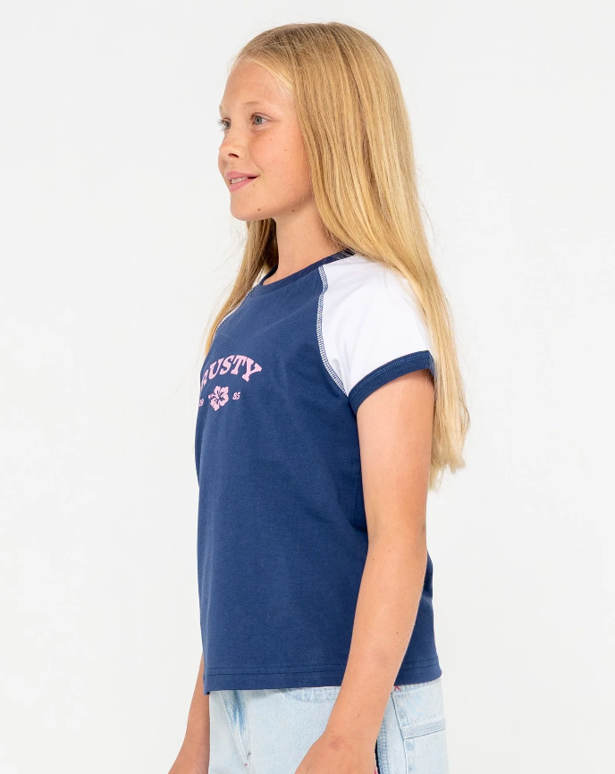 RUSTY Riley Raglan Baby Tee Girls