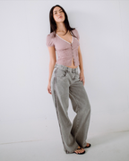 RUSTY Flip Mommy Low Rise Wide Leg Jean London Summer/Baby Pink