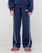 RUSTY GIRLS TEAM VARSITY WIDE LEG JOGGER - NAVY