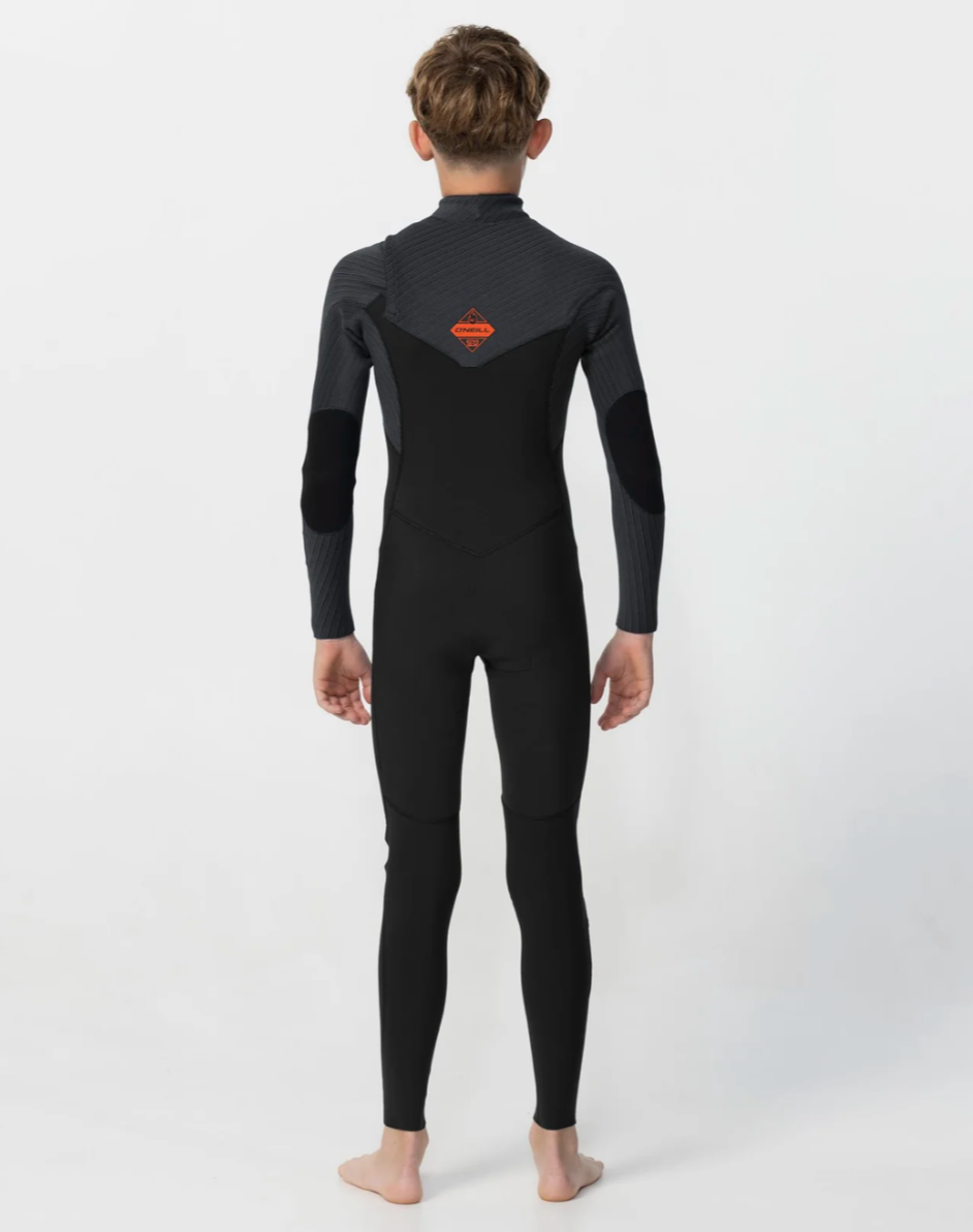 O'NEILL KID'S HYPERFIRE 3/2MM STEAMER CHEST ZIP - BLACK