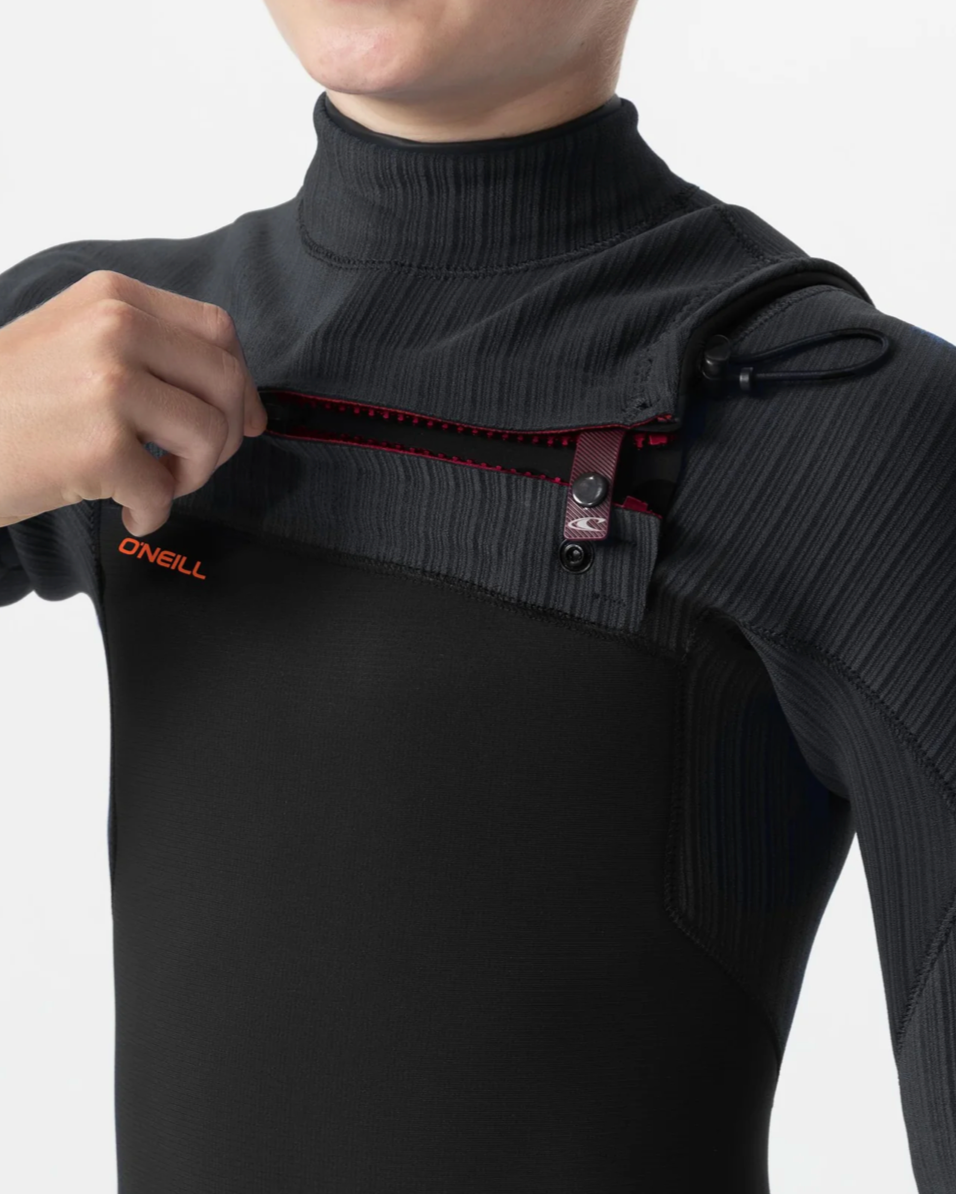 O'NEILL KID'S HYPERFIRE 3/2MM STEAMER CHEST ZIP - BLACK