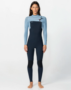 O'NEILL WOMEN'S HYPERFIRE 3/2MM STEAMER CHEST ZIP - FADED DENIM