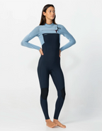 O'NEILL WOMEN'S HYPERFIRE 3/2MM STEAMER CHEST ZIP - FADED DENIM