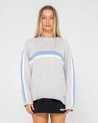 RUSTY White Lines Crew Neck Knit
